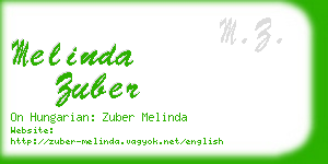 melinda zuber business card